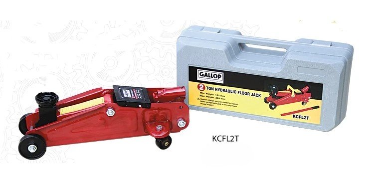 Gallop Hydraulic Floor Jack – 2 Ton (Model: KCFL2T) Gallop KCFL2T 2 Ton Hydraulic Floor Jack with PVC carry case for automotive workshops, garages and vehicle maintenance available at Electromech Tools.
