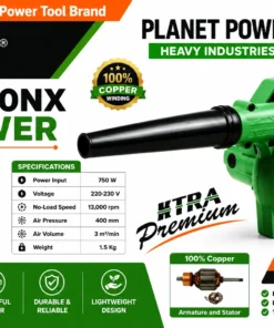 Planet Power EBC 40NX Electric Blower with 100% copper winding for industrial cleaning, workshop maintenance, dust removal and professional air blowing applications.