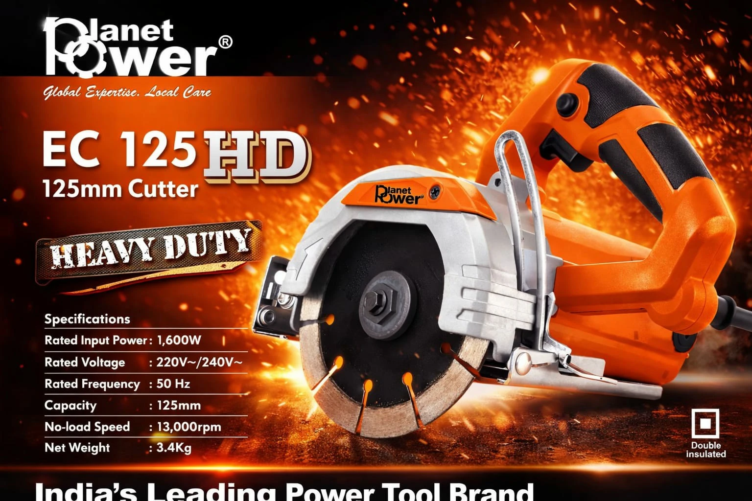 Planet Power EC 125 HD Marble Cutter | Heavy Duty 125mm Stone Cutting Machine Planet Power EC 125 HD 125mm Marble Cutter for cutting marble, granite, ceramic tiles, vitrified tiles, stone and concrete in professional construction applications.